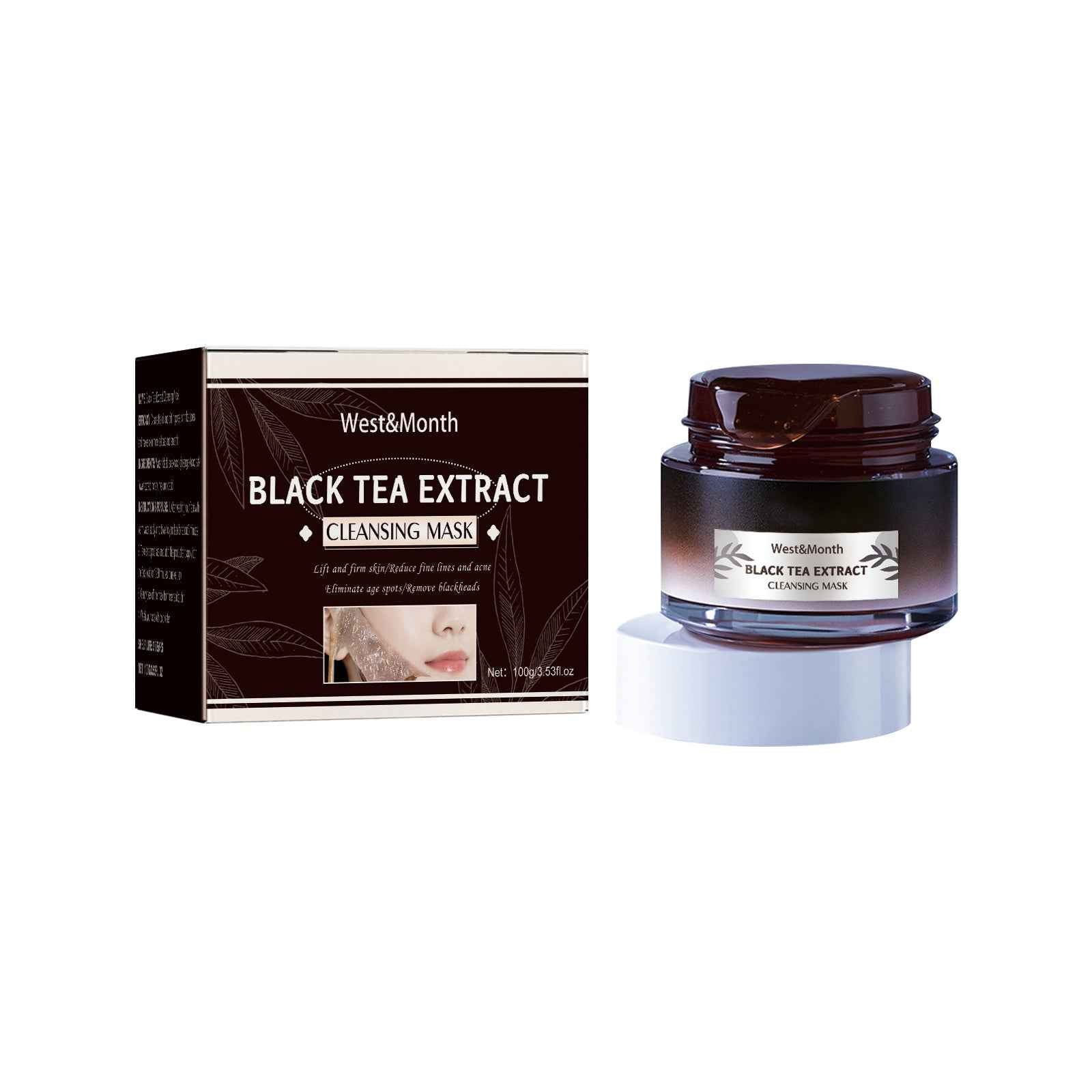 West&Month Black Tea Mask – Deep Cleansing, Pore Refining & Skin Rejuvenation