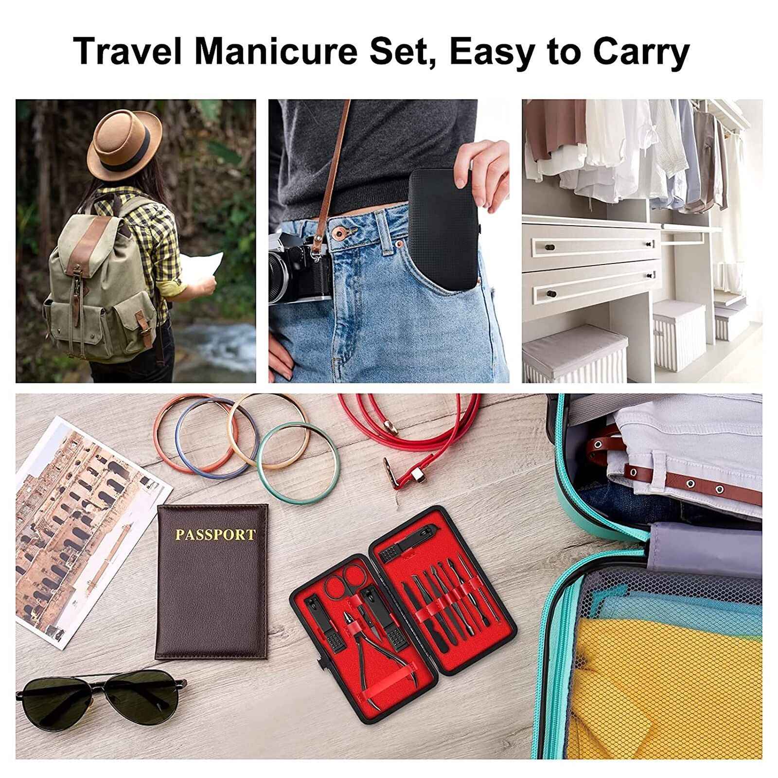 All-in-one Manicure & Pedicure Set – Stainless Steel Grooming Kit for Men & Women