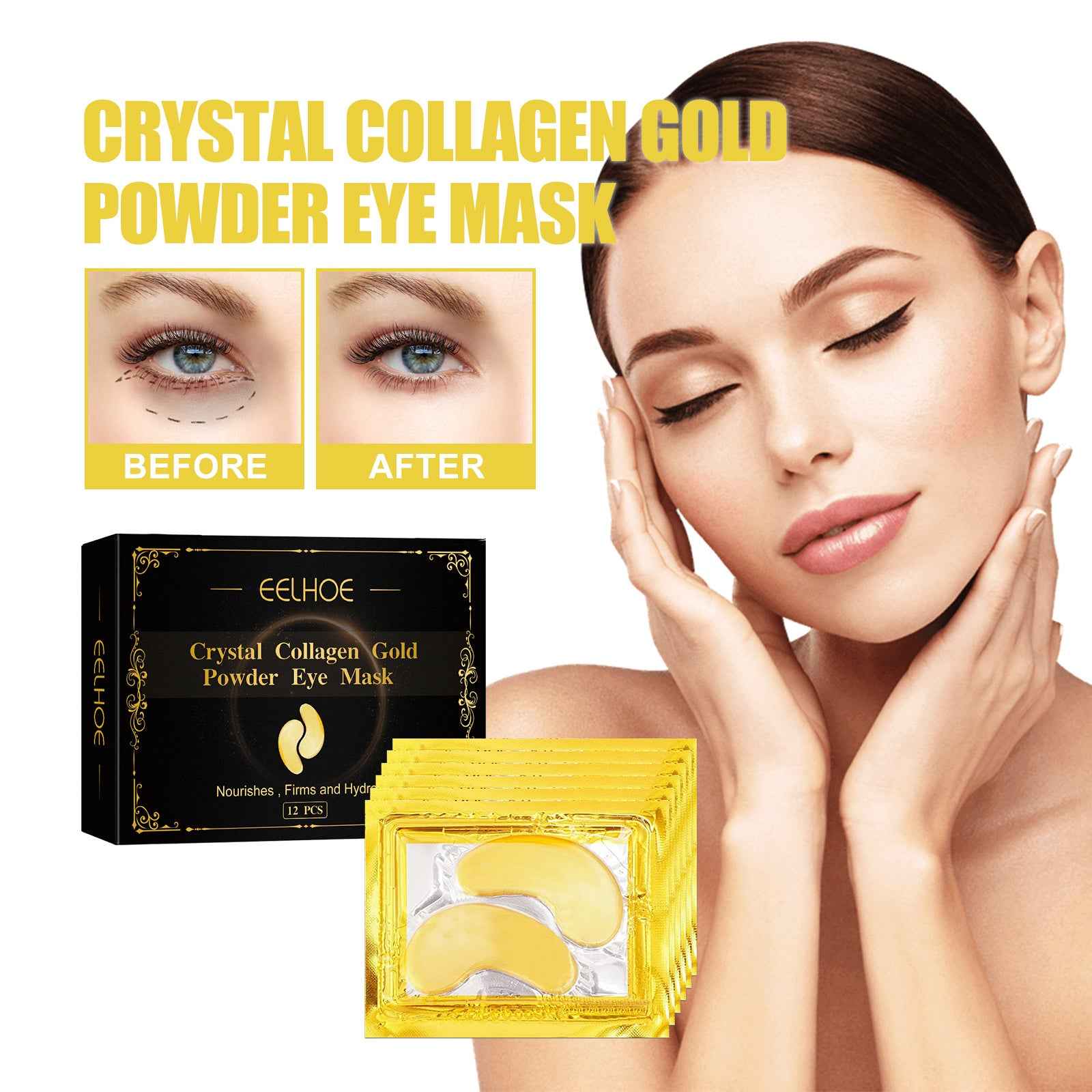 LumiEyes Collagen Gold Eye Mask – Hydrating & Brightening Under-Eye Treatment