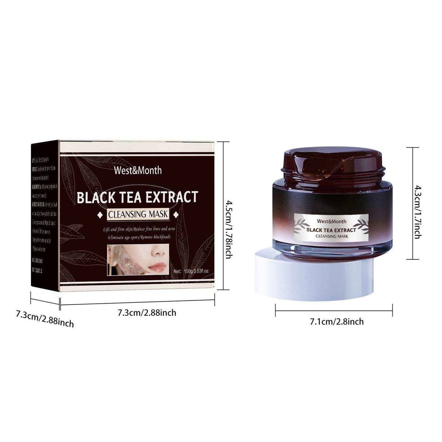 West&Month Black Tea Mask – Deep Cleansing, Pore Refining & Skin Rejuvenation