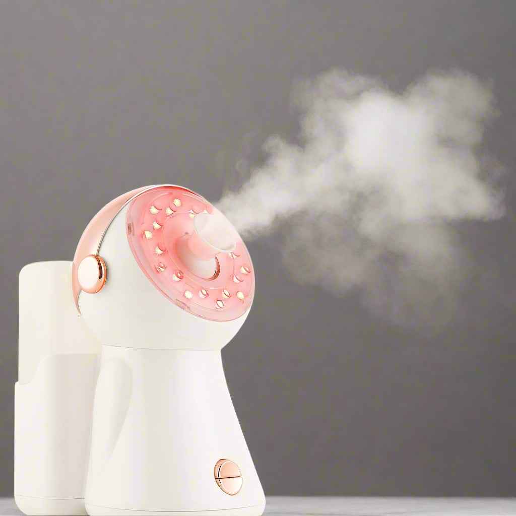 LumiMist™ Facial Steamer – Nano Ionic Hot Spray with 7-Color LED Light