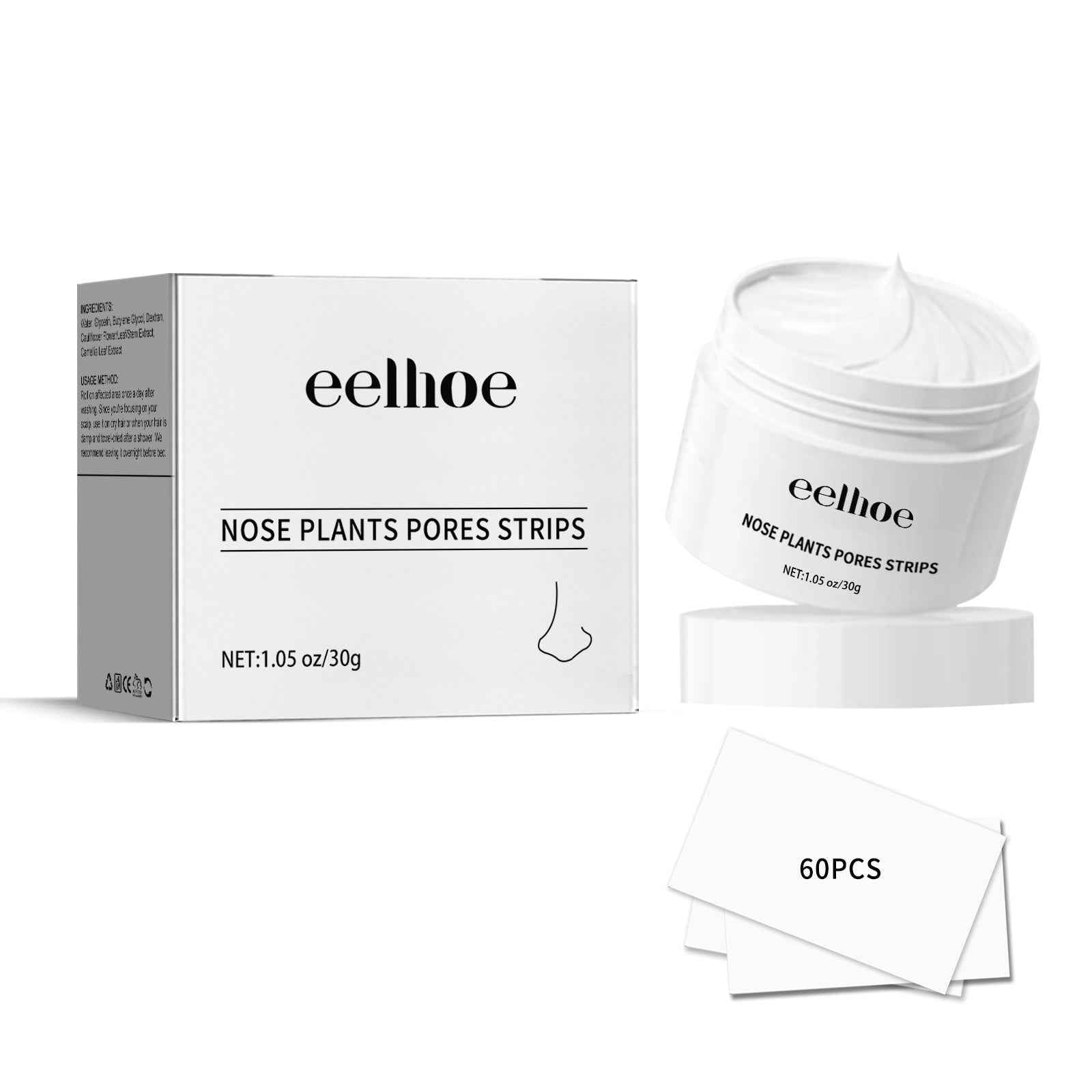 EELHOE Blackhead Cleansing Cream with Nose Strips – Deep Cleanse & Repair