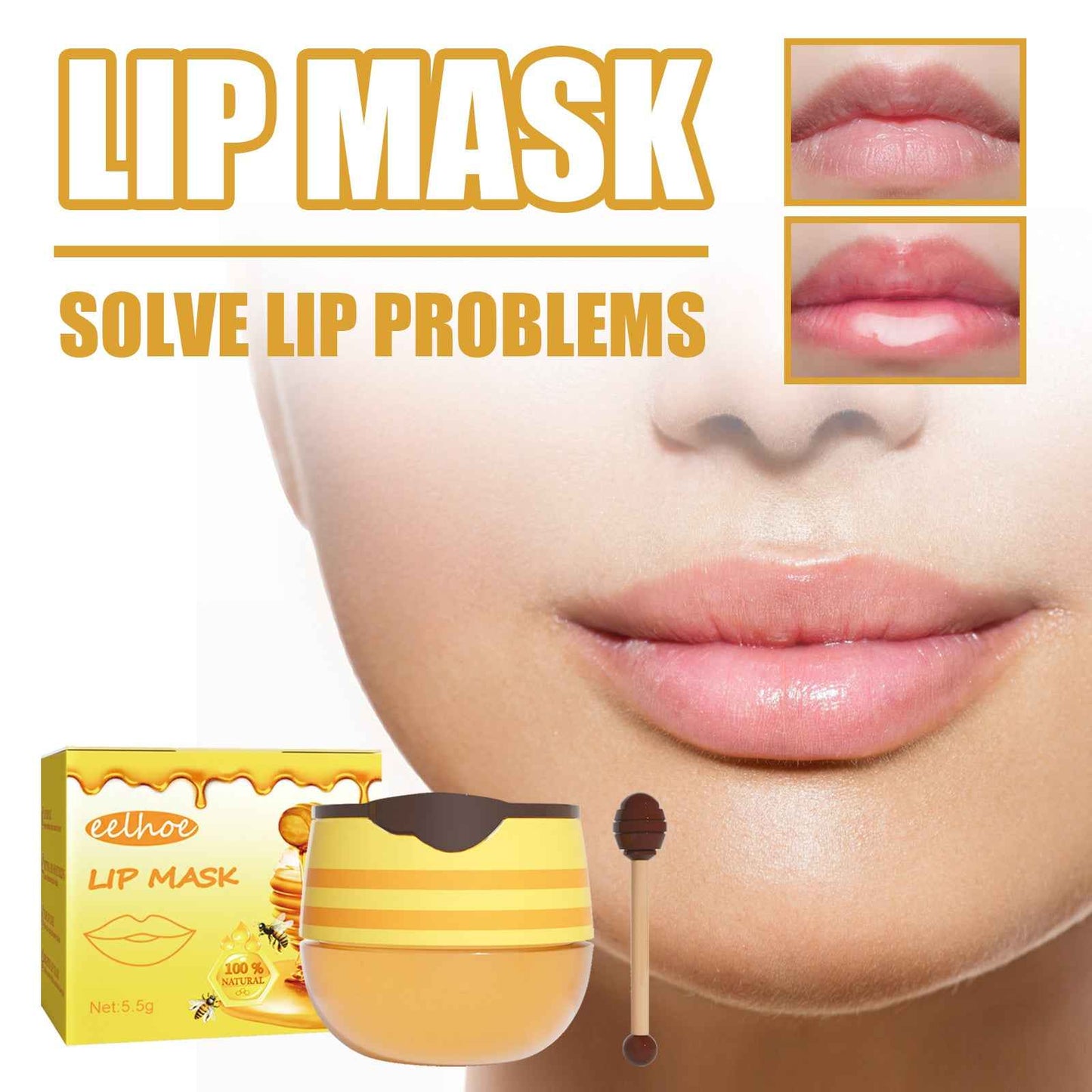 EELHOE Honey Lip Mask – Moisturizing, Exfoliating, and Revitalizing