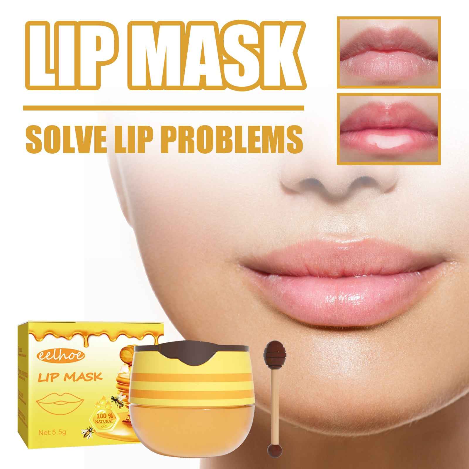EELHOE Honey Lip Mask – Moisturizing, Exfoliating, and Revitalizing
