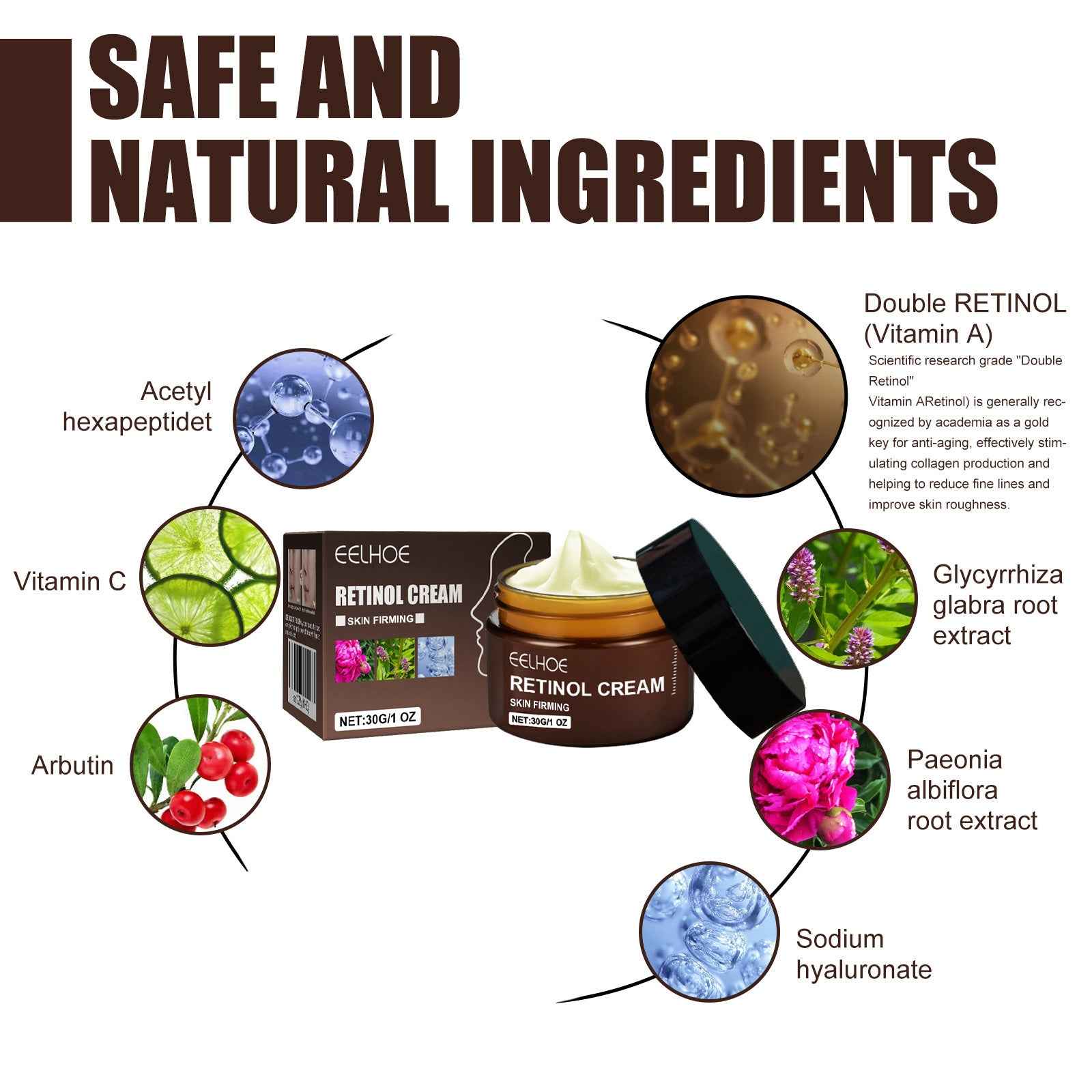 EELHOE Retinol Cream – Anti-Aging, Firming, Brightening & Moisturizing Facial Care