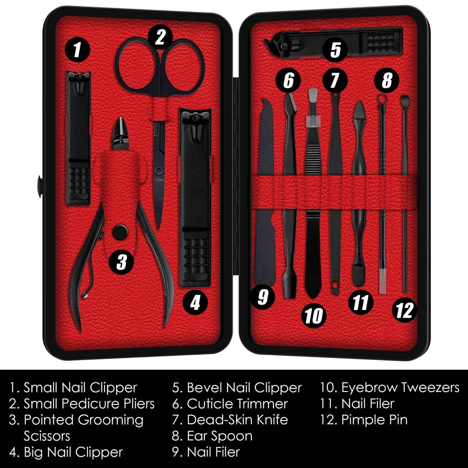 All-in-one Manicure & Pedicure Set – Stainless Steel Grooming Kit for Men & Women