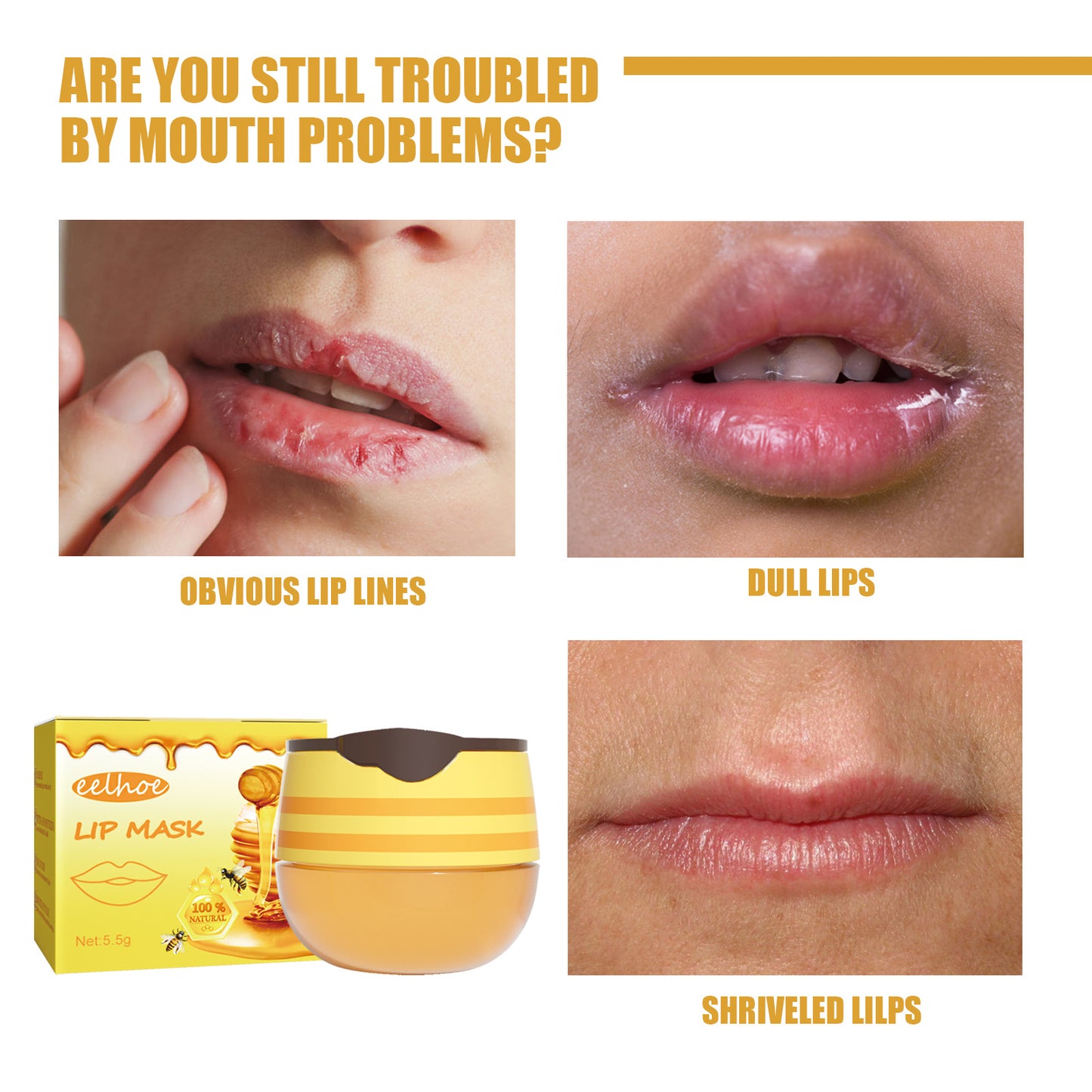 EELHOE Honey Lip Mask – Moisturizing, Exfoliating, and Revitalizing