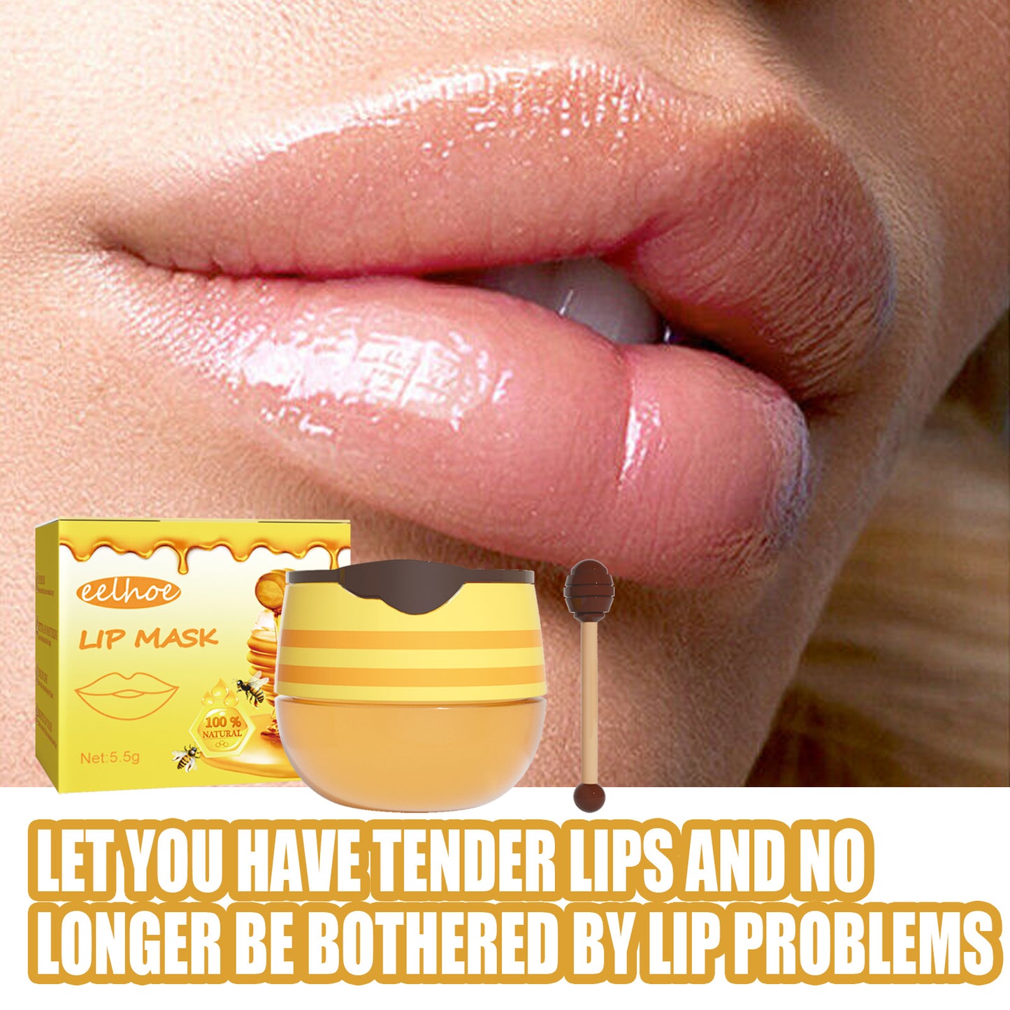 EELHOE Honey Lip Mask – Moisturizing, Exfoliating, and Revitalizing