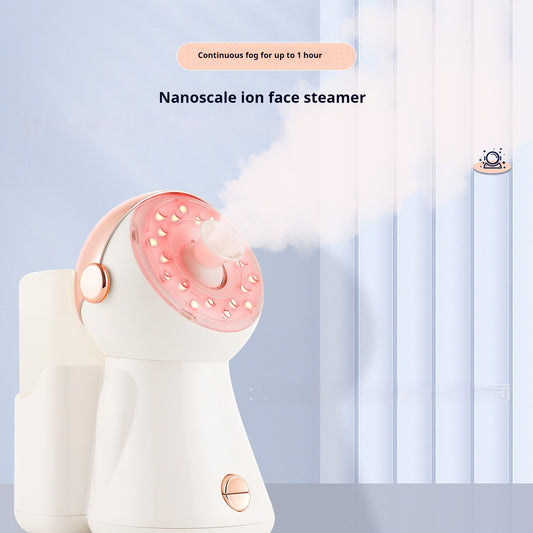 LumiMist™ Facial Steamer – Nano Ionic Hot Spray with 7-Color LED Light